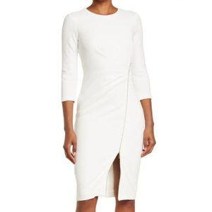 Calvin Klein White Sleeveless Fitted Side Zipper Cocktail Sheath Dress Size